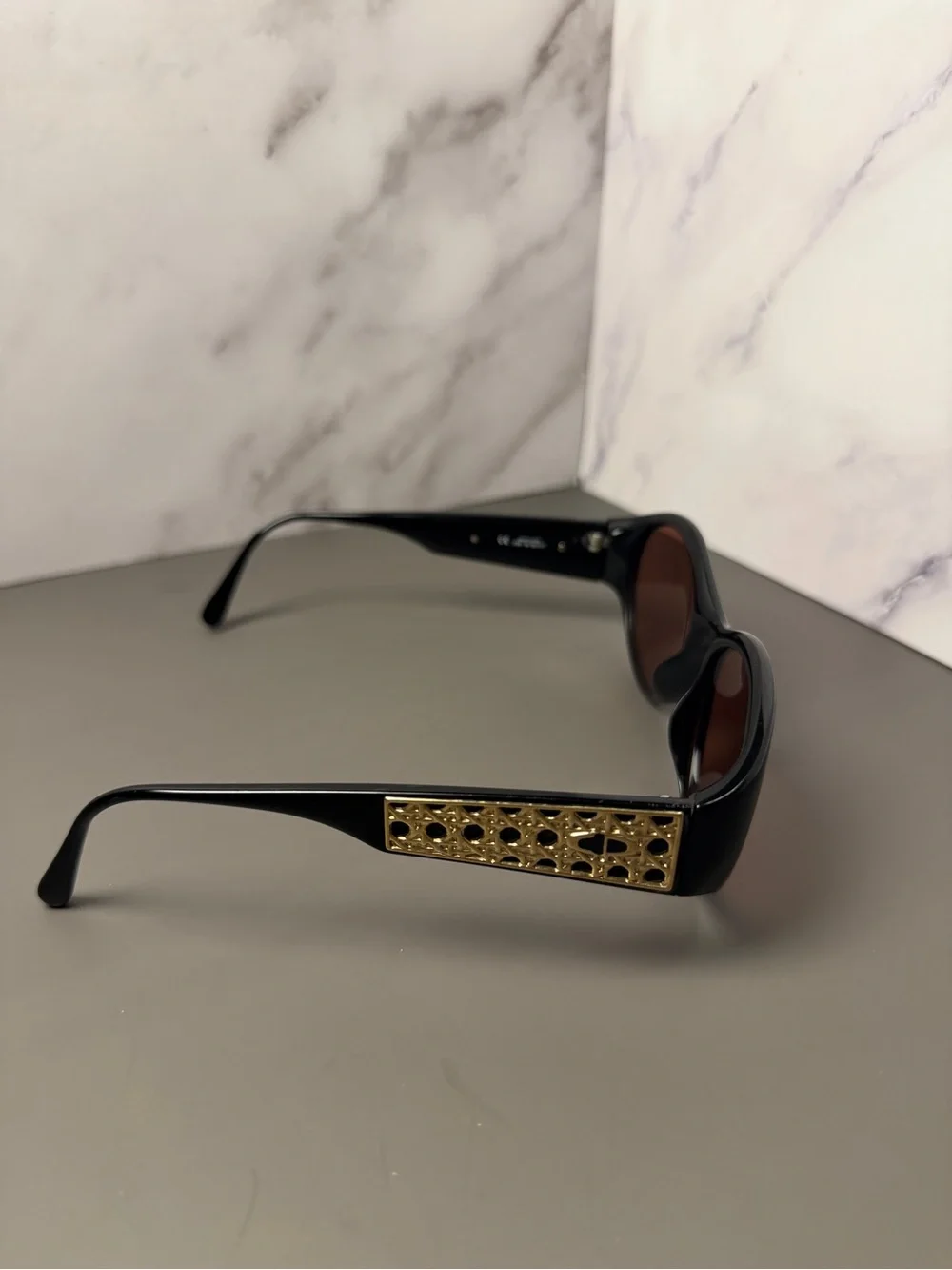 Dior Women's Black Frame Sunglasses with Brown Lenses